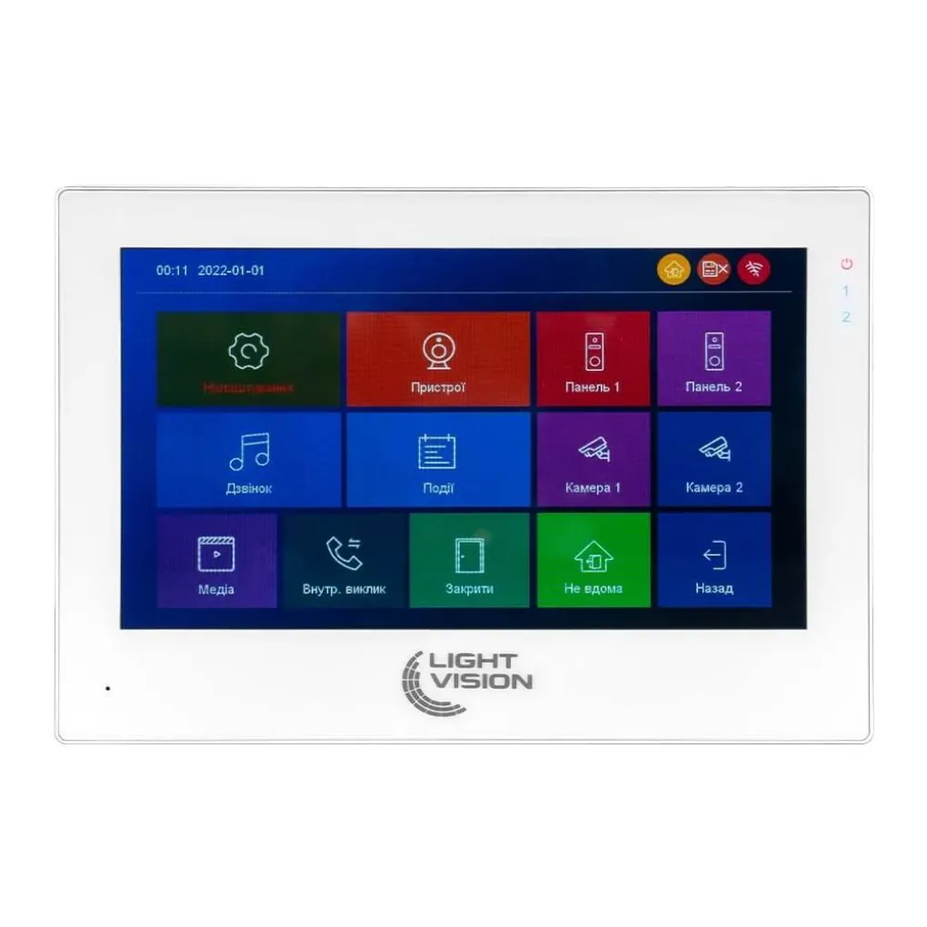 Відеодомофон 7" WiFi Tuya Light Vision Singapore FHD White- Фото 1